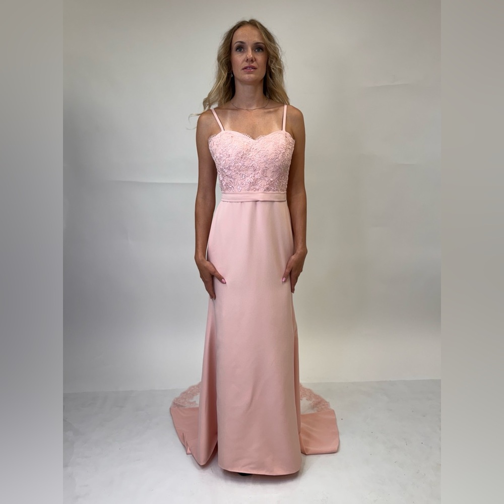 Long Bridesmaid Formal Mermaid Peach Graduation Spaghetti Strap Gown Dress,US2;6 - Picture 3 of 13